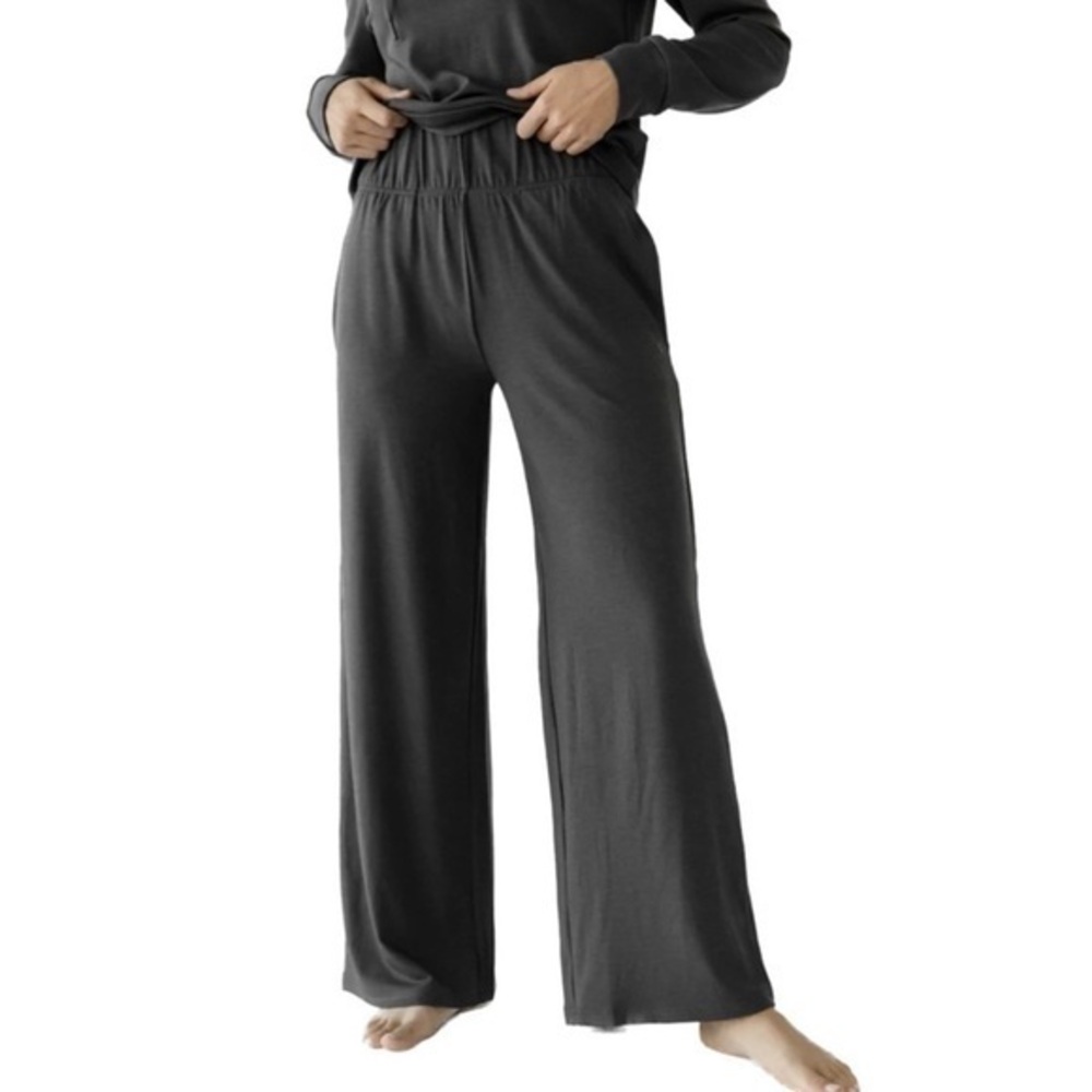 NWT COZY EARTH Bamboo Ulta-Soft Wide Leg Pull On Pants in Charcoal XXXL